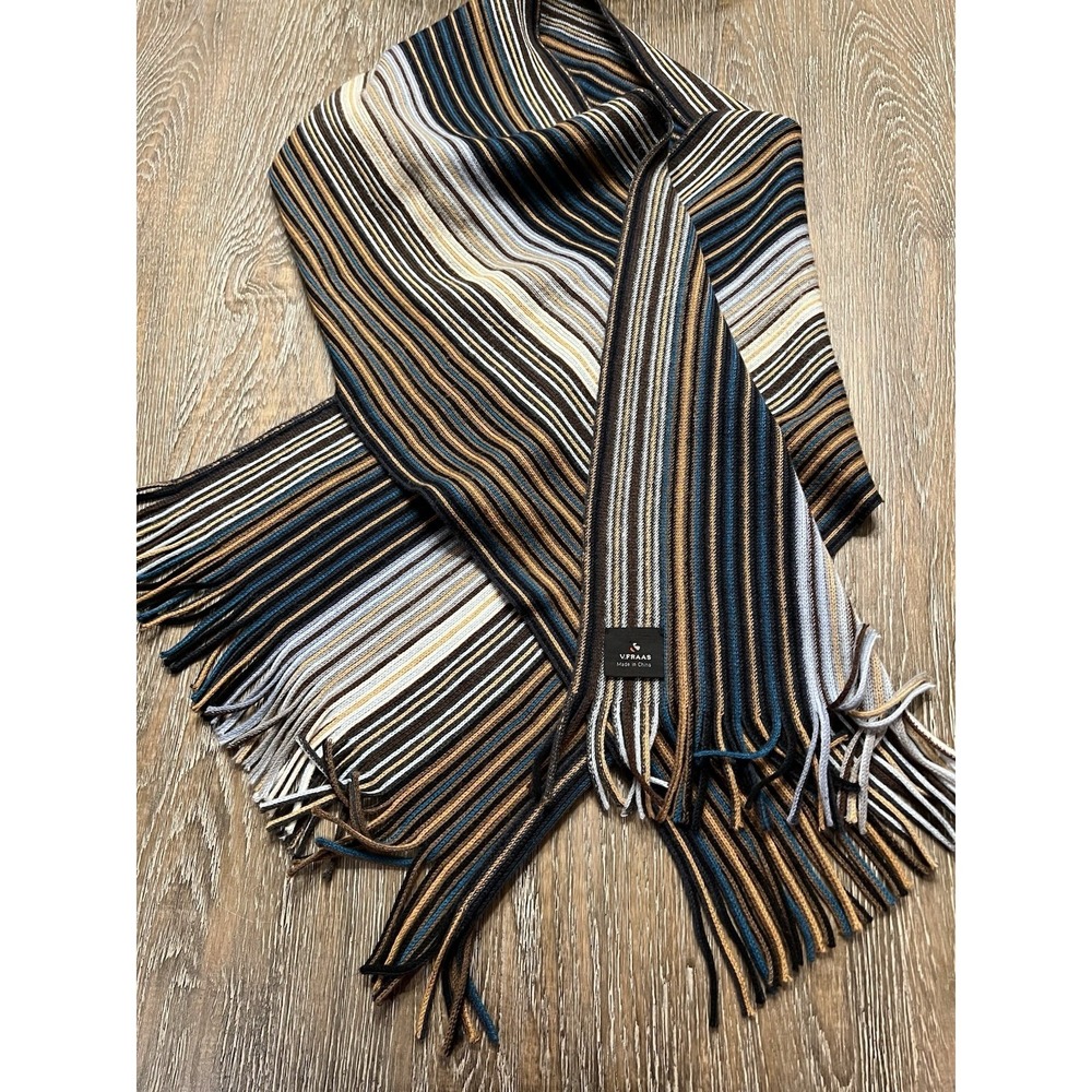 Vintage Y2K‎ V.Fraas  Blue Striped Scarf  Preppy Heritage